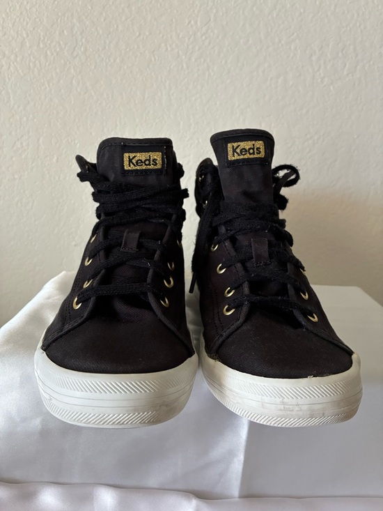 Keds Shoes - Keds Women’s Black High-Top Sneakers with Gold Details